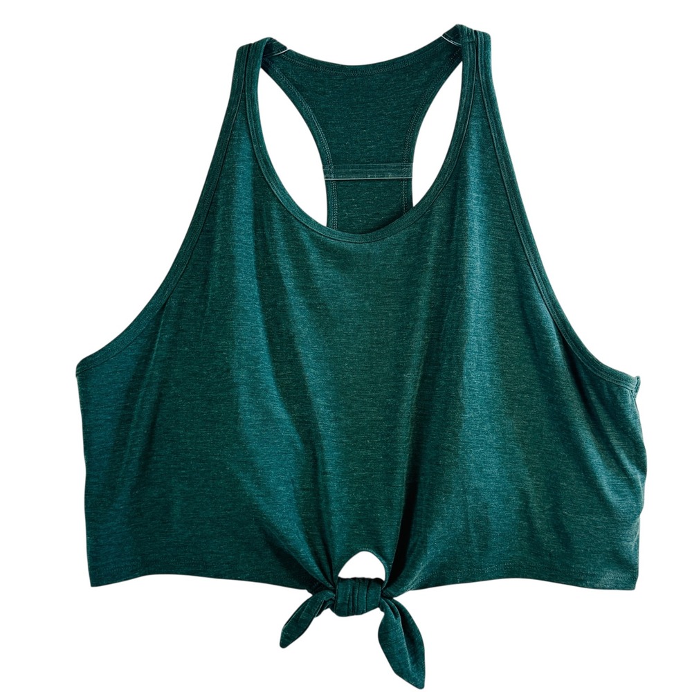 GapFit Breathe Tank Top Tie Front Racerback Athletic Activewear Green‎ XL